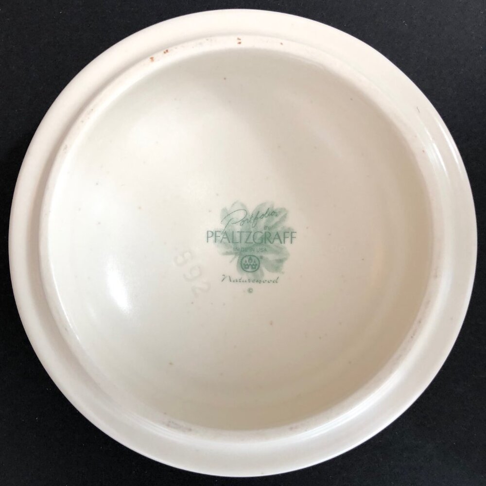 Pfaltzgraff Naturewood Votive Candle Bowl Trinket Dish Lid Beehive Bee Green 592 - Picture 15 of 16